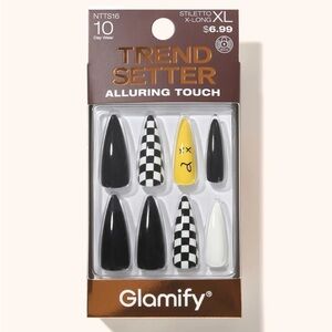 Glamify Trendsetter black and Yellow Stiletto Press-On Nails